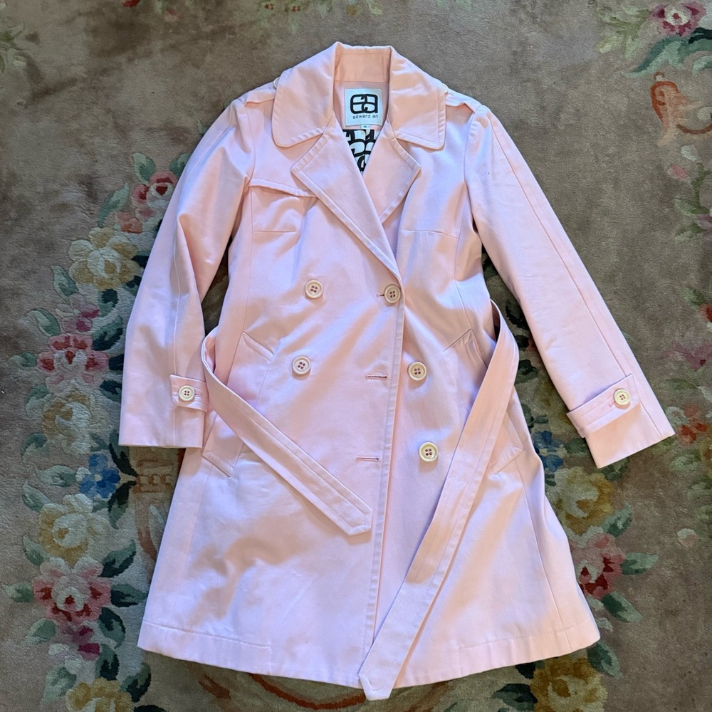 Edward An Pink Trench Coat Sz 0 Y2K
